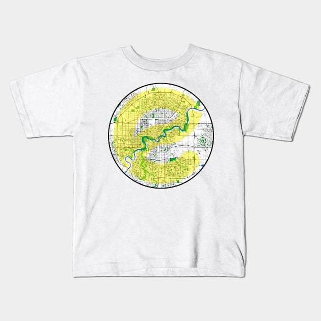 Edmonton Streetmap Kids T-Shirt by Edmonton River